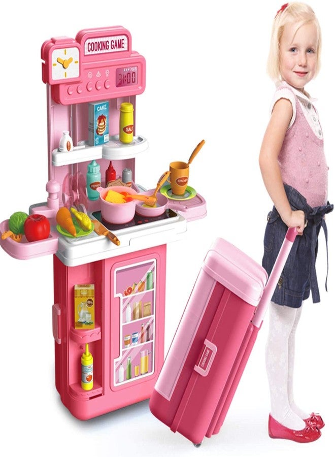 TWISHA ENTERPRISE 41 Piece Pretend Play Kitchen Set for Kids Girls with Kitchen Accessories Set Realistic Lights & Sound - Image 1